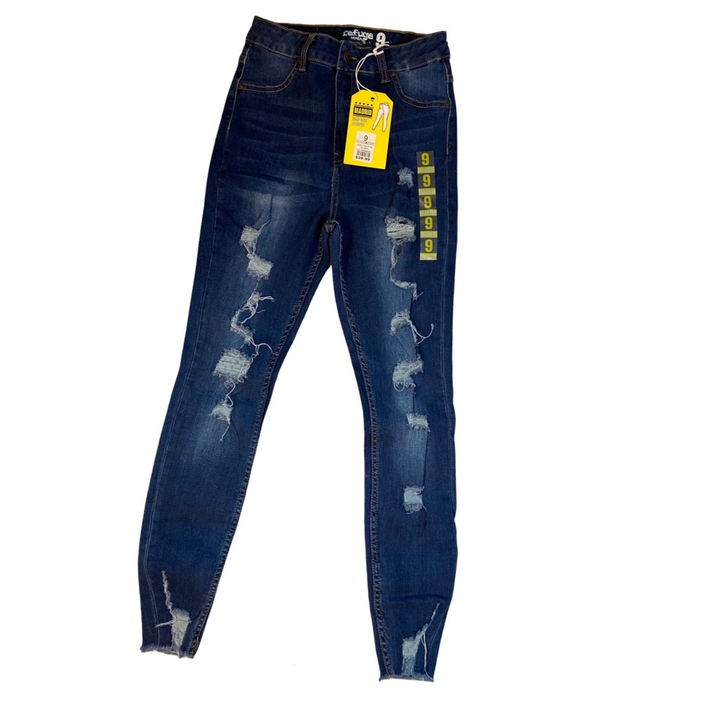 Blue high wasted skinny jeans